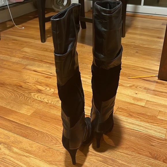 LUCA Stefani Alicia Black Leather/Suede Tall - Picture 3 of 7